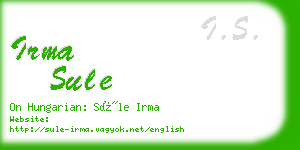 irma sule business card